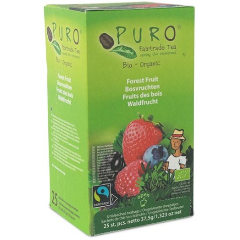 Puro Bio thé Fruits des bois, du commerce équitable, paquet de 25 sachets