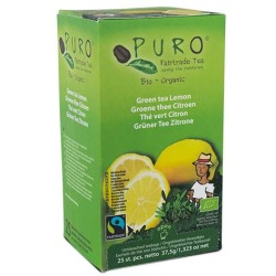 Puro Bio thé Citron, thé vert, du commerce équitable, paquet de 25 sachets
