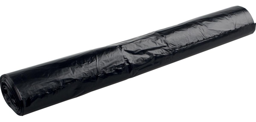 Sac poubelle 14 microns, ft 60 x 80 cm, 70 litres, noir, rouleau de 20 pièces