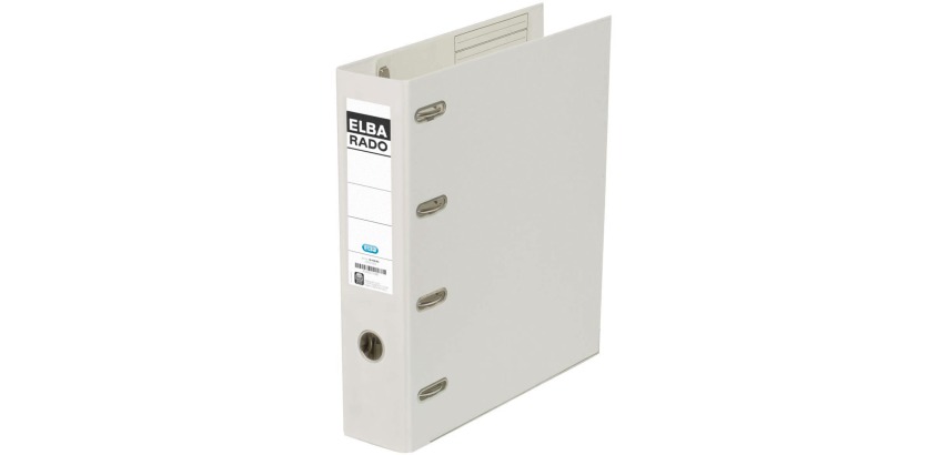 Elba Rado Plast binder with double mechanism, white, 8 cm spine