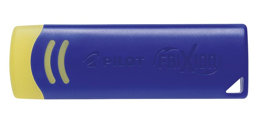 PILOT FriXion yellow eraser with blue sleeve
