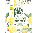 Maison Perrier mocktail Citrus Fizz, citron et herbes, cannette de 25 cl, paquet de 4 pièces