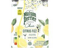 Maison Perrier mocktail Citrus Fizz, citron et herbes, cannette de 25 cl, paquet de 4 pièces