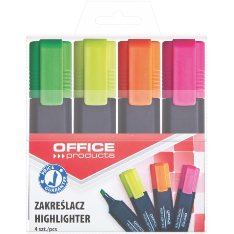 OFFICE products surligneur, set de 4 pièces, assorti