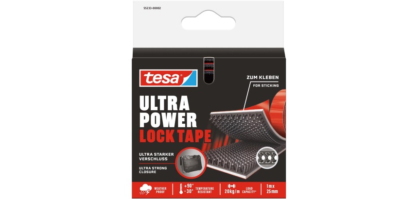 tesa Ultra Power Lock self-adhesive tape 100cmx25mm black