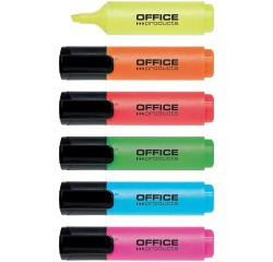 OFFICE products surligneur, 2 - 5 mm, couleurs assorties, étui de 6 pièces