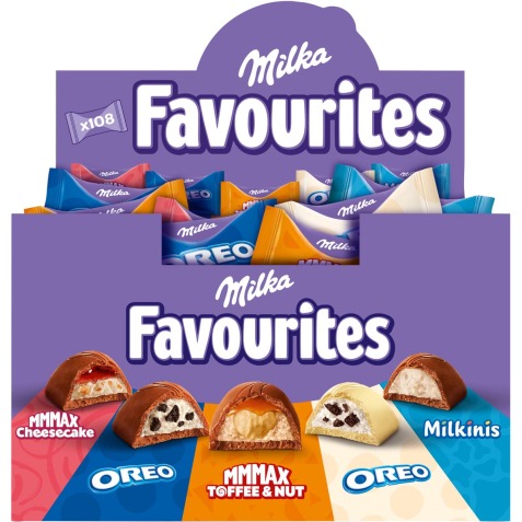 Milka favourites chocolat, boîte de 106 pièces (1 kg)