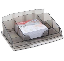 OFFICE products porte-accessoires, notes inclu, 6 compartiments, transparants noir