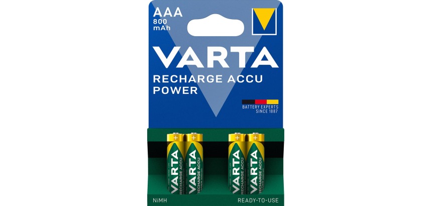 Pile rechargeable VARTA 4x AAA 800mAh Ready-To-Use