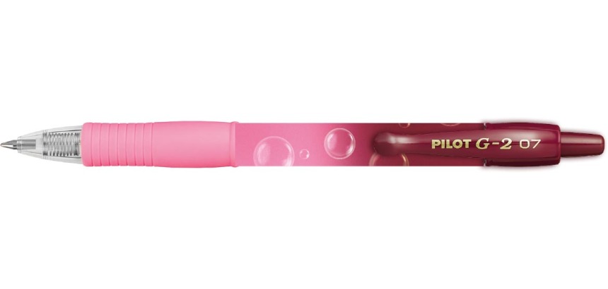 PILOT G2 Bubble Pink Gel Ink Roller Medium Blue Writing