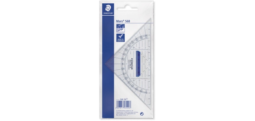 Staedtler geometric set square, 16 cm, with removable handle