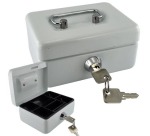 Money box with coin slot, white