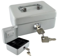 Money box with coin slot, white