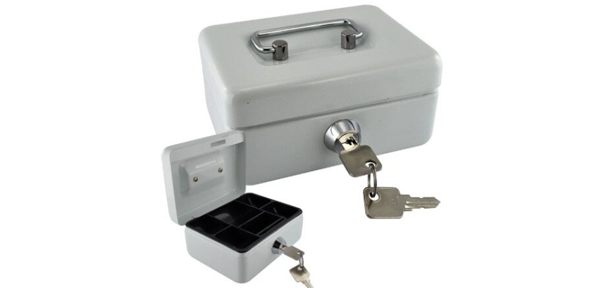 Money box with coin slot, white