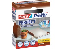 Tesa extra Power Perfect, ft 19 mm x 2,75 m, bruin