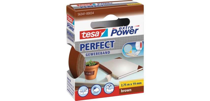 Tesa Extra Power Perfect, ft 19 mm x 2.75 m, brown