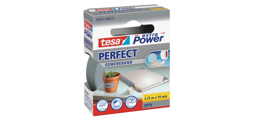 Tesa Extra Power Perfect, ft 19 mm x 2,75 m, gris