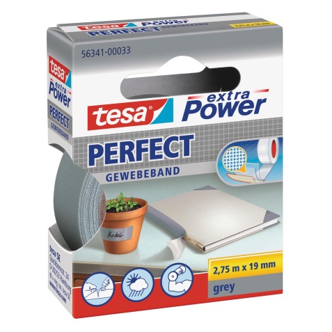 Tesa Extra Power Perfect, ft 19 mm x 2,75 m, gris