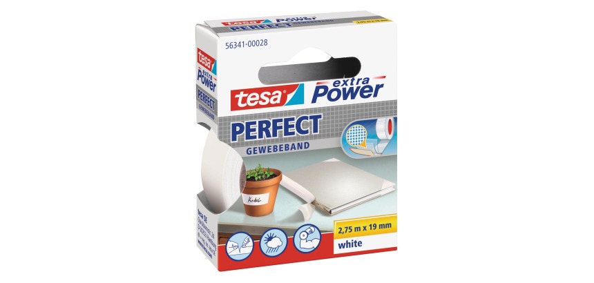 tesa® extra Power Perfect adhesive tape 2.75x19mm white