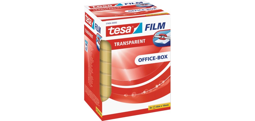 Plakband tesafilm® 66mx19mm Transparant 8 rollen