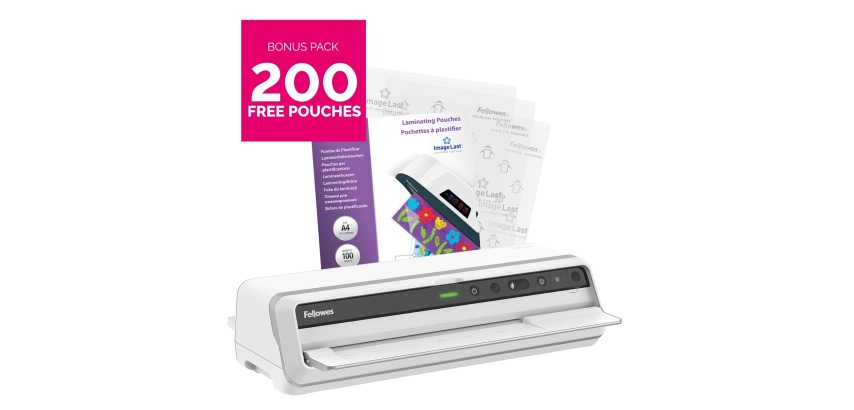 Fellowes Venus Laminator for A3 + Bonus Pack of 200 Pouches (A4, 80 microns)