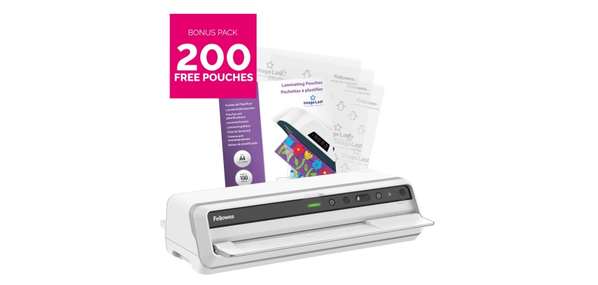 Fellowes lamineermachine Venus voor ft A3 +  Bonus Pack van 200 lamineerhoezen (A4, 80 micron)