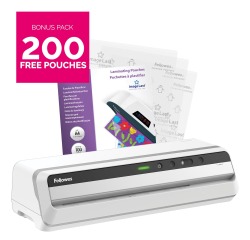 Fellowes machine à plastifier Jupiter pour ft A3 + Bonus Pack de 200 pochettes (ft A4, 80 microns)