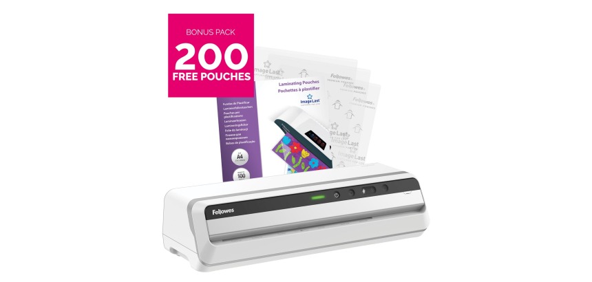 Fellowes lamineermachine Jupiter voor ft A3 + Bonus Pack van 200 lamineerhoezen (A4, 80 micron)
