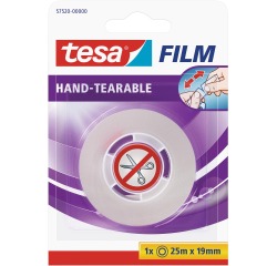 Plakband  tesafilm® 25mx19mm handscheurbaar transparant