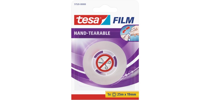 Plakband  tesafilm® 25mx19mm handscheurbaar transparant