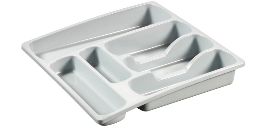 Curver bac à couverts L, 6 compartiments, gris clair