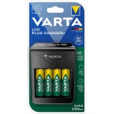 Varta chargeur LCD Plug Charger+, 4 x AA piles inclus, sous blister