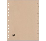 Oxford Touareg intercalaires, en carton, ft A4, non imprimé, 11 trous, 12 onglets