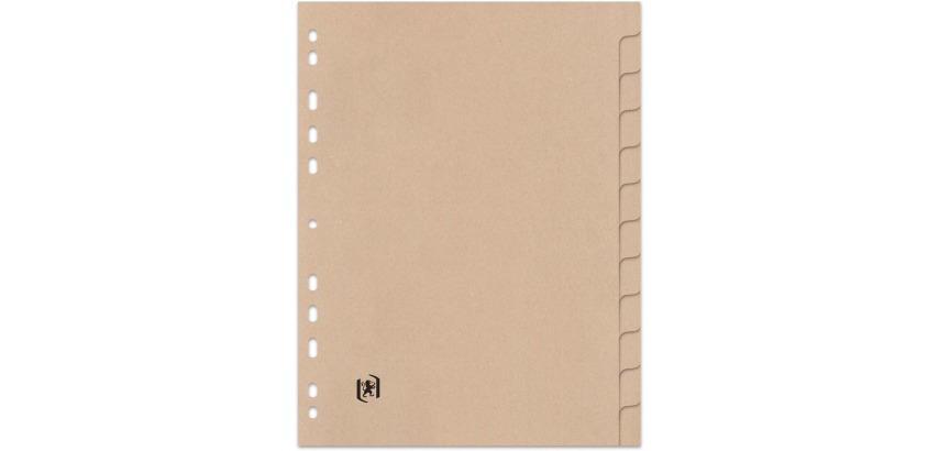 Oxford Touareg dividers, cardboard, A4 size, unprinted, 11 holes, 12 tabs