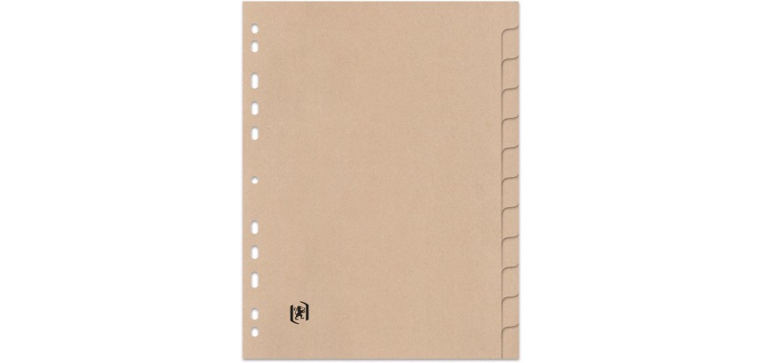 Oxford Touareg intercalaires, en carton, ft A4, non imprimé, 11 trous, 12 onglets