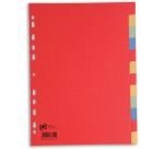 OXFORD Register, A4-Format, aus Karton, unbedruckt, 11 Löcher, sortierte Farben, 12 Registerkarten