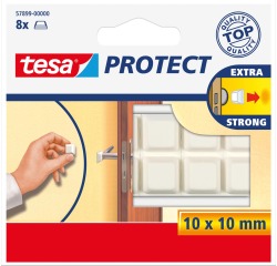 Tesa beschermblokjes, vierkant, ft 10 x 10 mm, wit, pak van 8 stuks