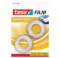 Ruban adhésif tesafilm® double face 7,5mx12mm transparent 2 rouleaux
