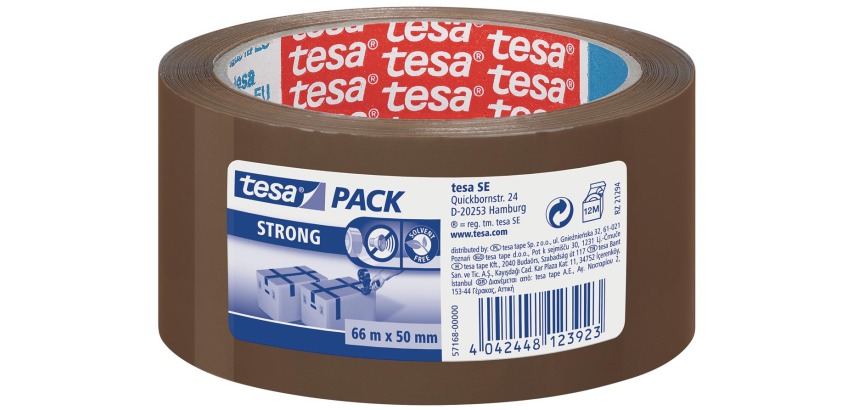 Tesa Verpackungsklebeband Strong, ft 50 mm x 66 m, aus PP, braun