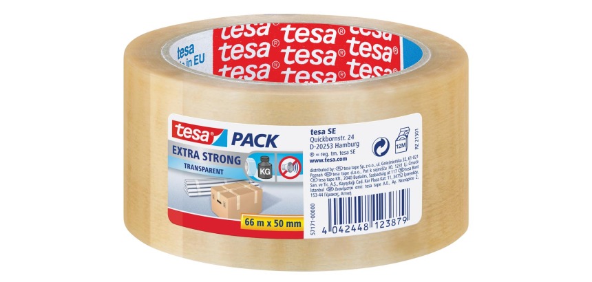 Tesa ruban adhésif d'emballage Extra Strong, ft 50 mm x 66 m, PVC, transparent