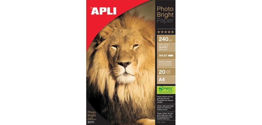 Apli papier photo Photo Bright ft A4, 240 g, paquet de 20 feuilles