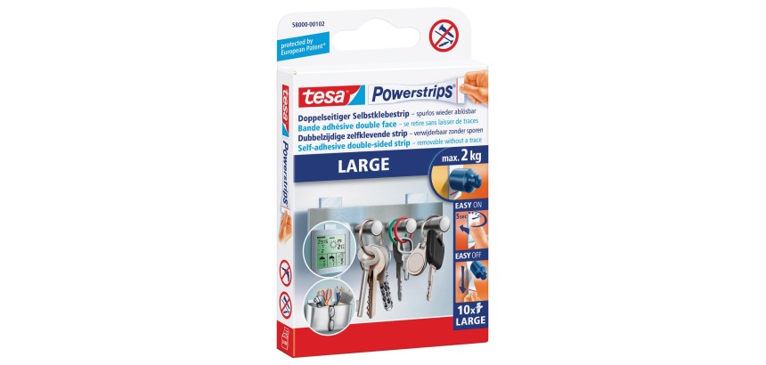 Tesa kleefstrip Powerstrips, draagkracht 2 kg, blister van 10 stuks