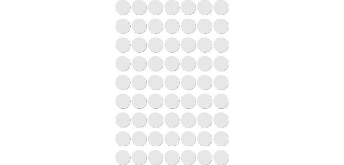 Apli round labels in pouch, 10 mm diameter, white, 378 pieces, 63 per sheet (2660)