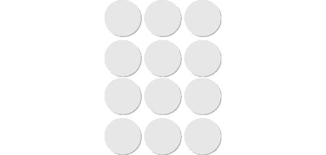Apli ronde etiketten in etui diameter 25 mm, wit, 72 stuks, 12 per blad (2664)