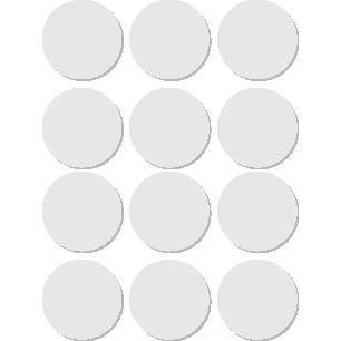 Apli étiquettes rondes en pochette diamètre 25 mm, blanc, 72 pièces, 12 par feuille (2664)