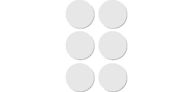 Apli étiquettes rondes en pochette diamètre 32 mm, blanc, 36 pièces, 6 par feuille (2665)