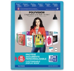 Oxford Polyvision Presentation Folder A4 40-Pocket PP Blue