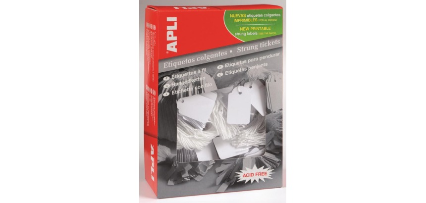 Apli tags with thread ft 9 x 24 mm (w x h) (384), box of 1,000 pieces