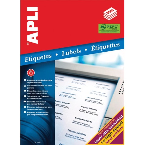 Apli étiquettes blanches ft 97 x 67,7 mm (l x h), 2.000 pièces, 8 par feuille (2523)