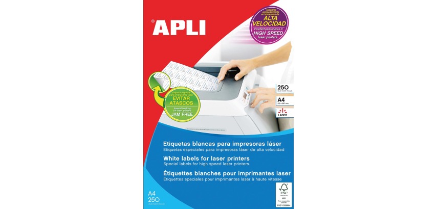 Apli étiquettes blanches ft 70 x 35 mm (l x h), 6.000 pièces, 24 par feuille (2519)